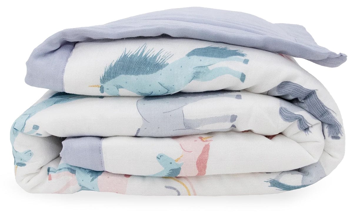 Little Unicorn Cotton Muslin Toddler Comforter - Unicorns - UB3107
