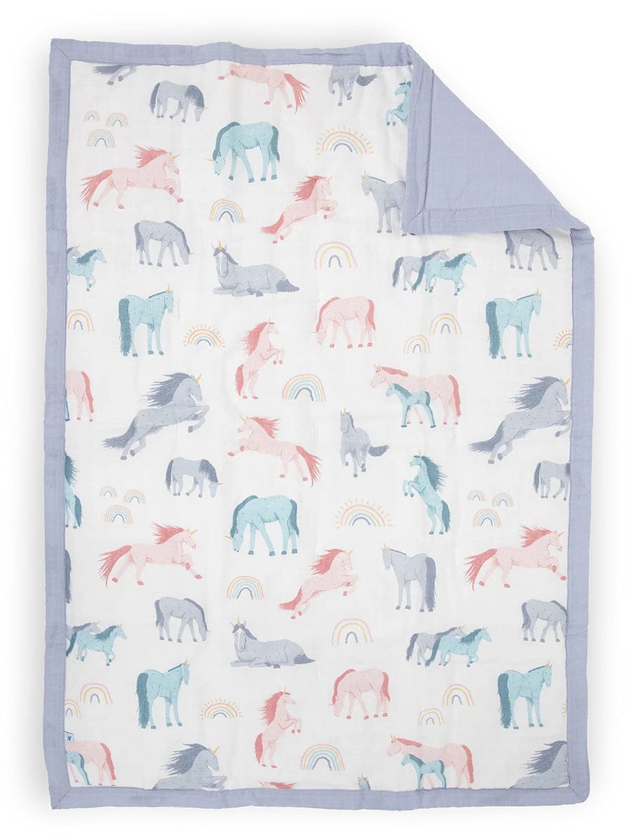 Little Unicorn Cotton Muslin Toddler Comforter - Unicorns - UB3107