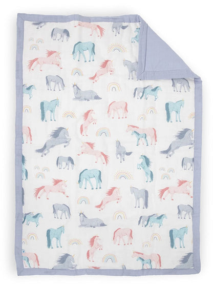 Little Unicorn Cotton Muslin Toddler Comforter - Unicorns - UB3107