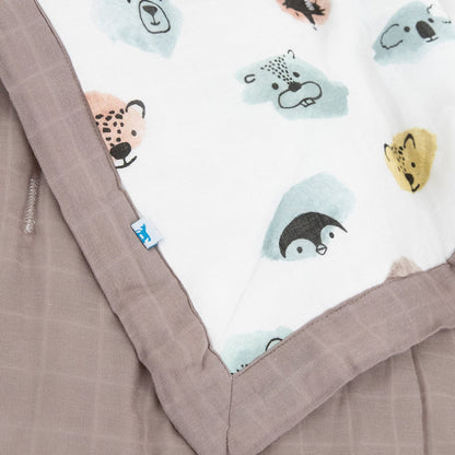 Little Unicorn Cotton Muslin Toddler Comforter - Watercolor Critters - UB3108