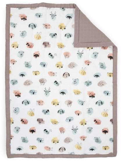 Little Unicorn Cotton Muslin Toddler Comforter - Watercolor Critters - UB3108