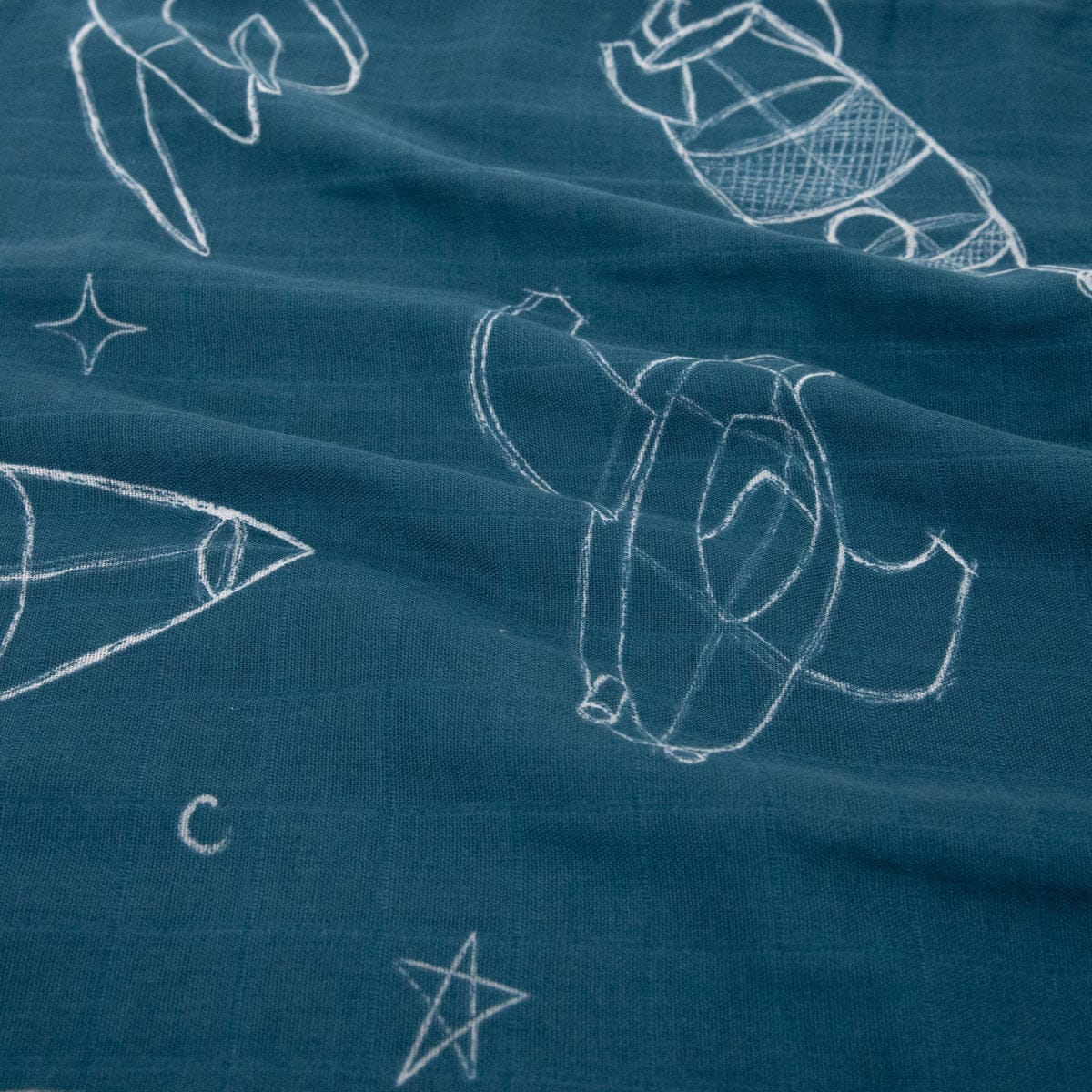 Little Unicorn Cotton Muslin Toddler Pillowcase, 2 Pack - Blast Off - UB3205