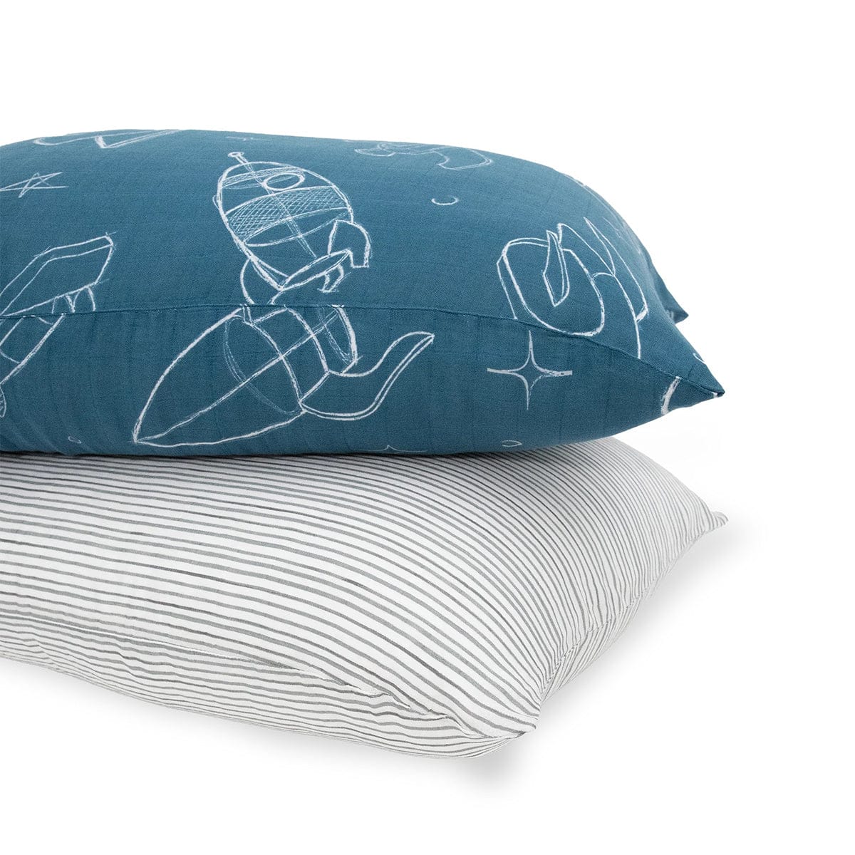 Little Unicorn Cotton Muslin Toddler Pillowcase, 2 Pack - Blast Off - UB3205