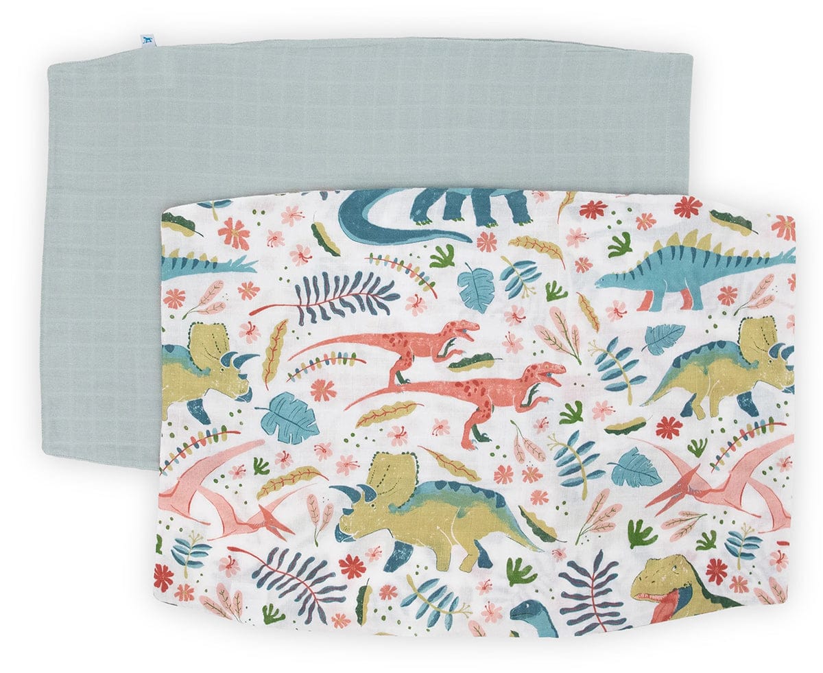 Little Unicorn Cotton Muslin Toddler Pillowcase, 2 Pack - Boho Dino - UB3210