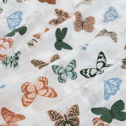 Little Unicorn Cotton Muslin Toddler Pillowcase, 2 Pack - Butterflies - UB3202