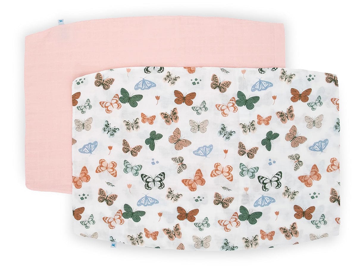 Little Unicorn Cotton Muslin Toddler Pillowcase, 2 Pack - Butterflies - UB3202