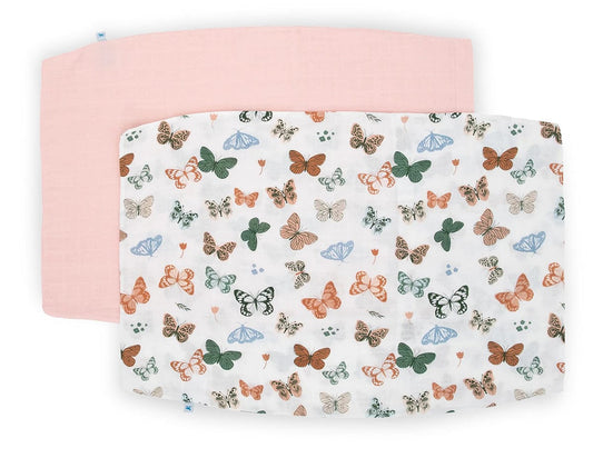 Little Unicorn Cotton Muslin Toddler Pillowcase, 2 Pack - Butterflies