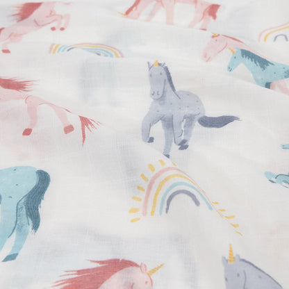 Little Unicorn Cotton Muslin Toddler Pillowcase, 2 Pack - Unicorns - UB3207