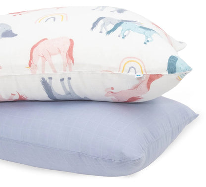 Little Unicorn Cotton Muslin Toddler Pillowcase, 2 Pack - Unicorns - UB3207