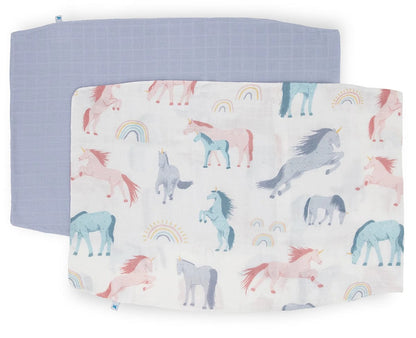 Little Unicorn Cotton Muslin Toddler Pillowcase, 2 Pack - Unicorns - UB3207