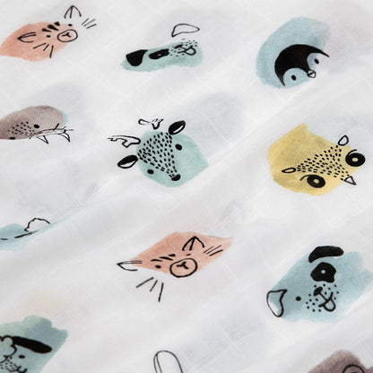 Little Unicorn Cotton Muslin Toddler Pillowcase, 2 Pack - Watercolor Critters - UB3208