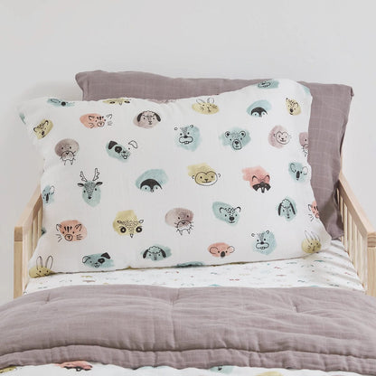 Little Unicorn Cotton Muslin Toddler Pillowcase, 2 Pack - Watercolor Critters - UB3208