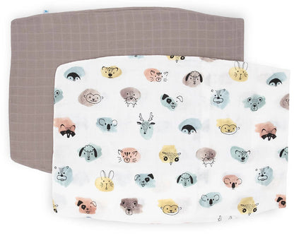 Little Unicorn Cotton Muslin Toddler Pillowcase, 2 Pack - Watercolor Critters - UB3208