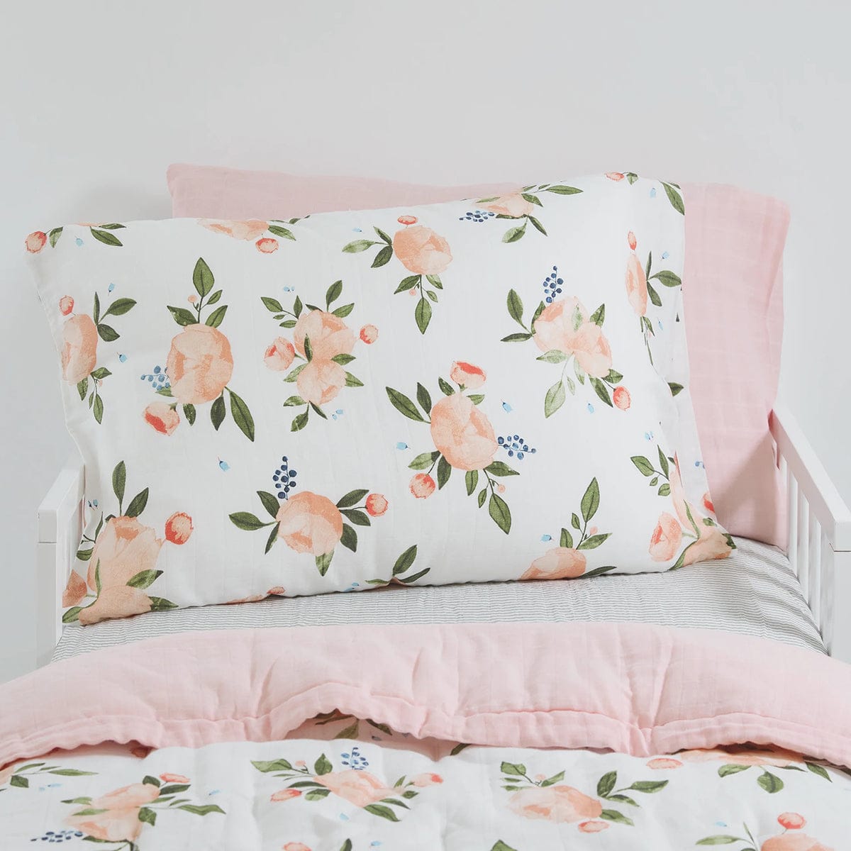Little Unicorn Cotton Muslin Toddler Pillowcase, 2 Pack - Watercolor Roses Grande - UB3200