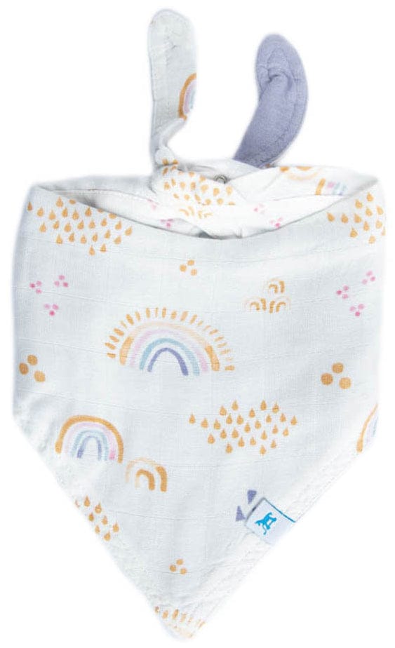 Little Unicorn Deluxe Muslin Reversible Bandana Bib - Rainbows & Raindrops - UF0605