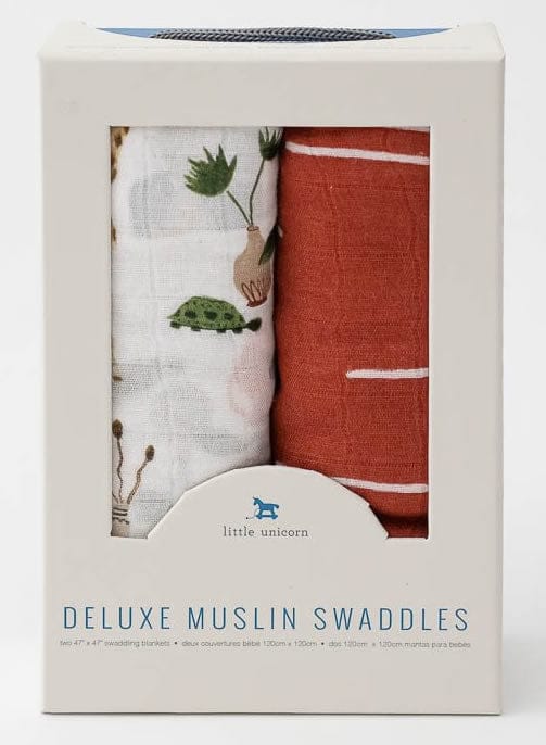 Little Unicorn Deluxe Muslin Swaddle 2 Pack - Safari Social - UB0413