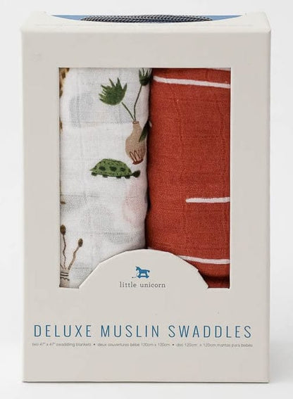 Little Unicorn Deluxe Muslin Swaddle 2 Pack - Safari Social - UB0413