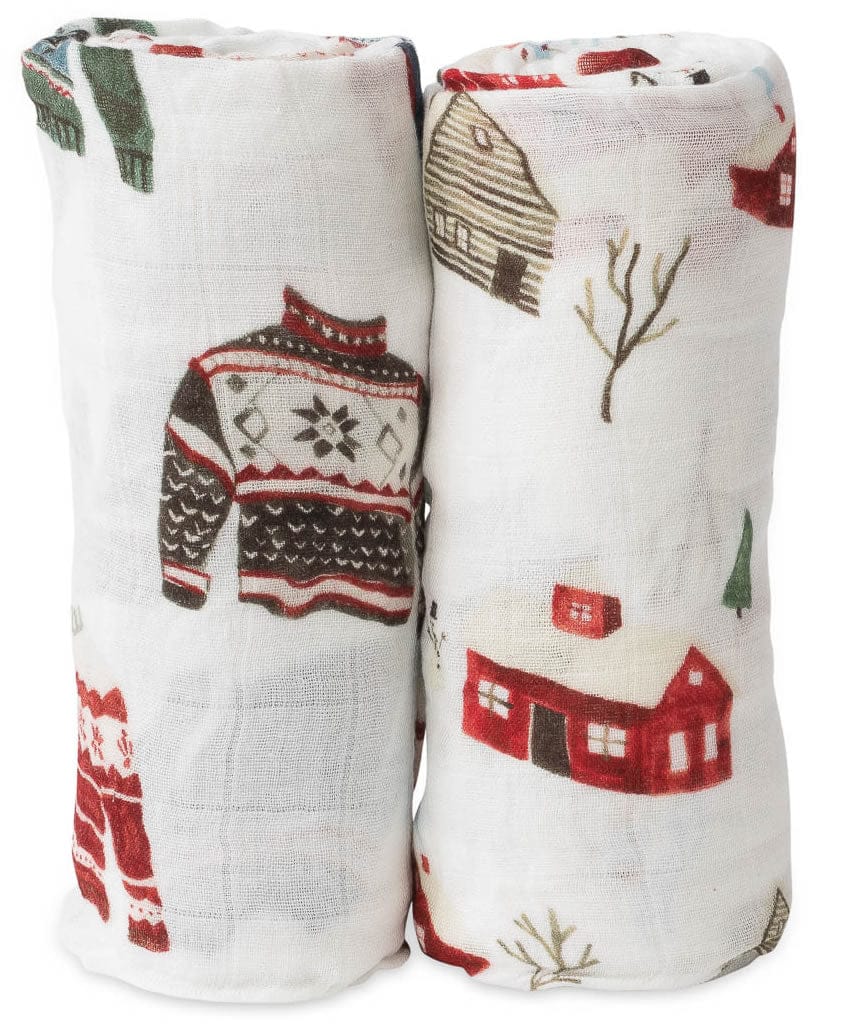 Little Unicorn Deluxe Muslin Swaddle 2 Pack - Sweater Soiree - UB0411