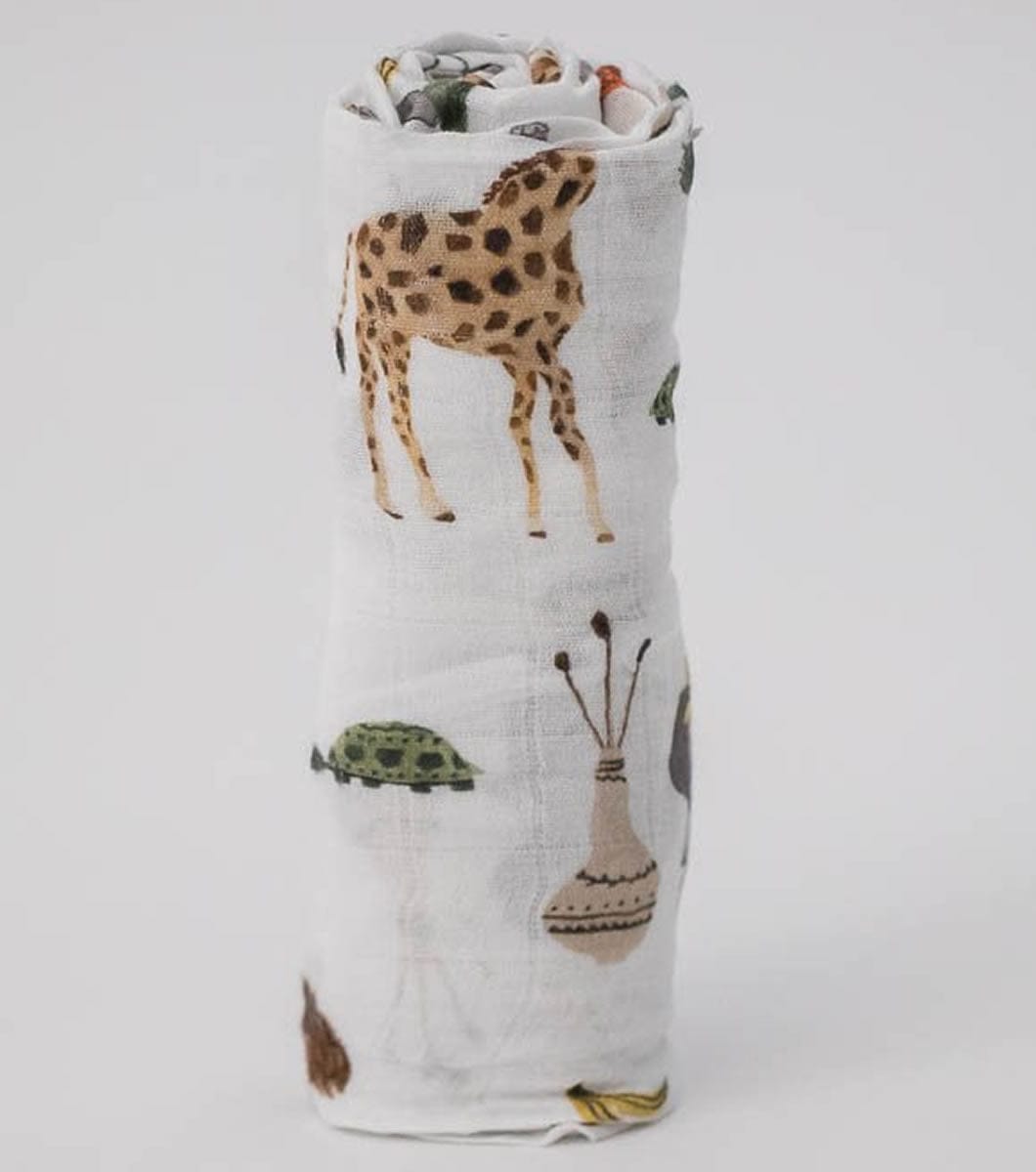 Little Unicorn Deluxe Muslin Swaddle - Safari Social - UB0530