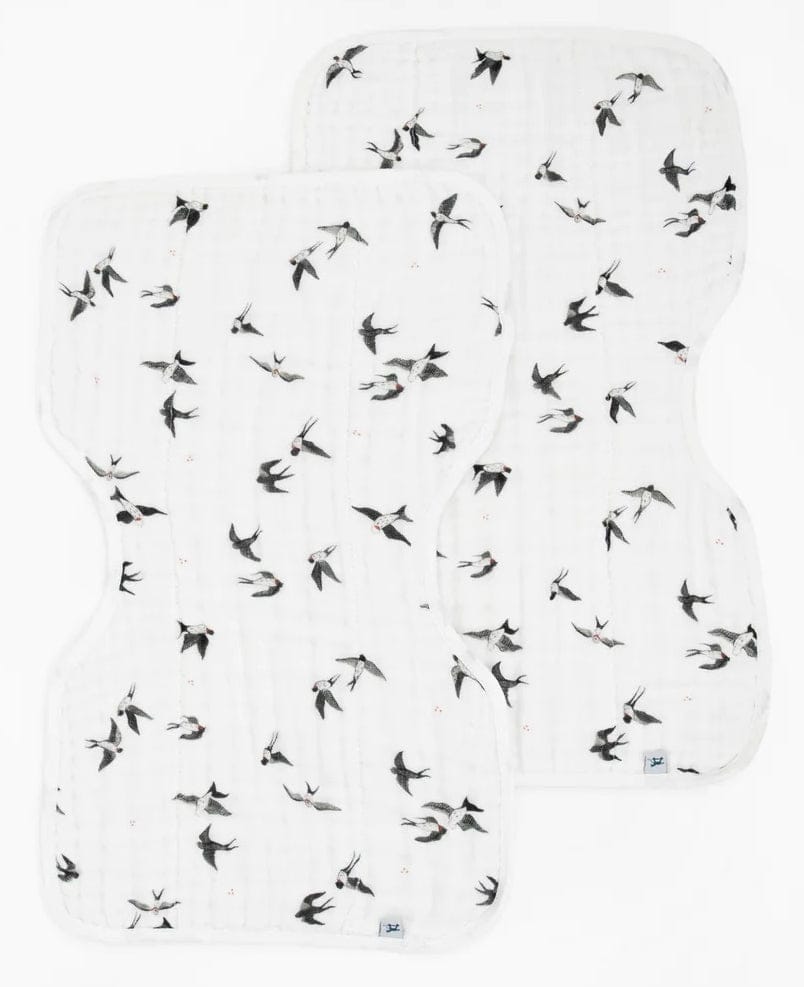 Little Unicorn Organic Cotton Muslin Burp Cloth, 2 Pack - Swallows + Wheat - UF0803