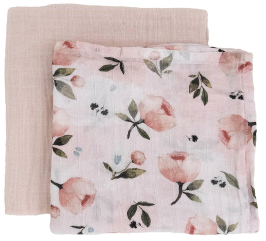 Little Unicorn Organic Cotton Muslin Swaddle Blanket 2 Pack - Watercolor Floret - UB2501
