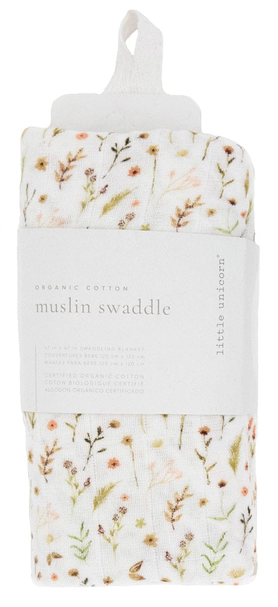 Little Unicorn Organic Cotton Muslin Swaddle Blanket - Floral Field - UB2611