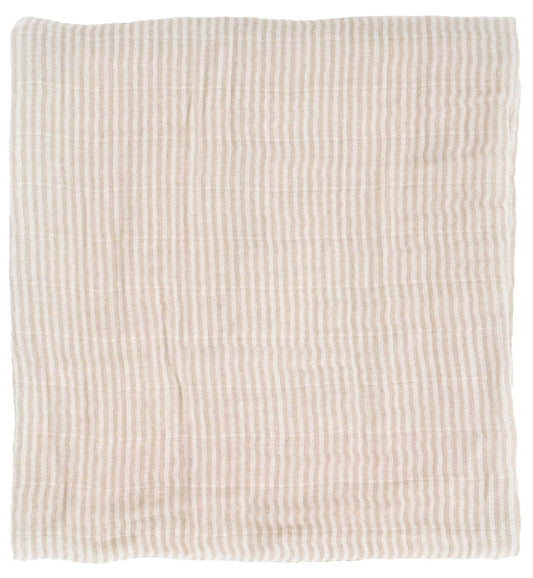 Little Unicorn Organic Cotton Muslin Swaddle Blanket - Sand Stripe - UB2608