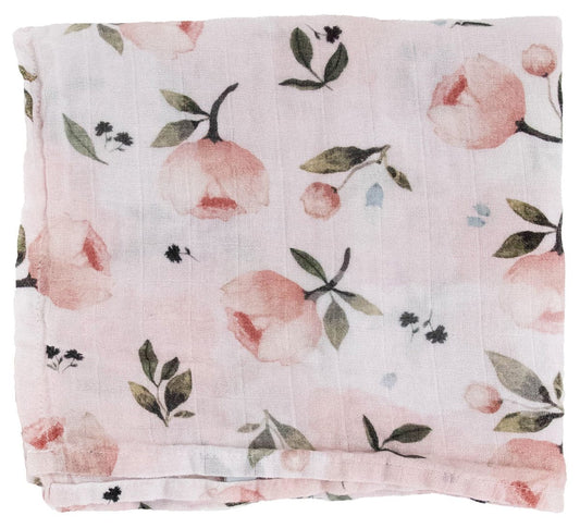 Little Unicorn Organic Cotton Muslin Swaddle Blanket - Watercolor Floret - UB2601