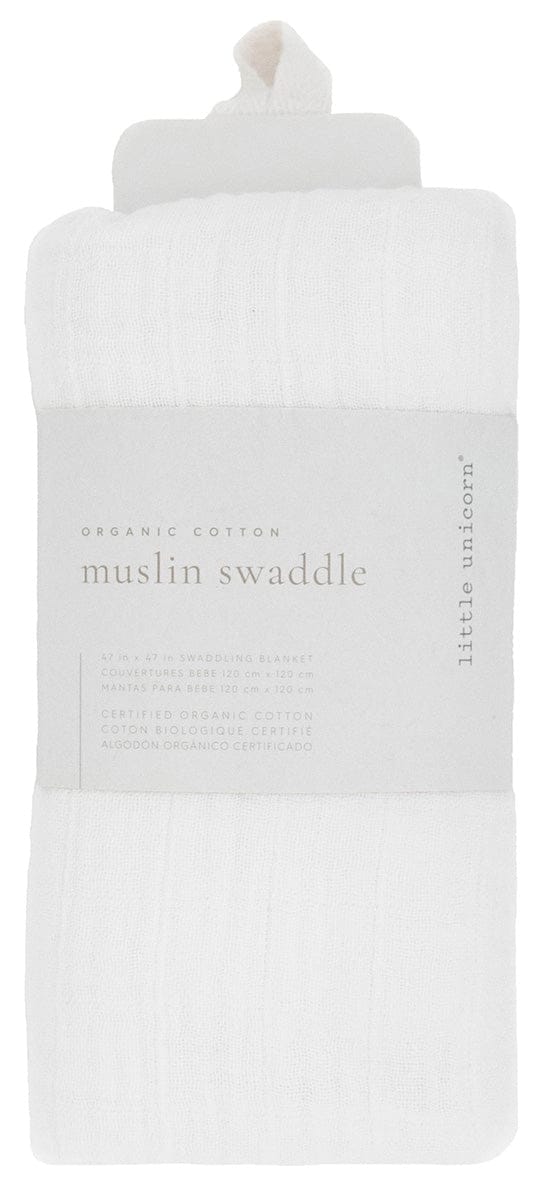Little Unicorn Organic Cotton Muslin Swaddle Blanket - White - UB2600