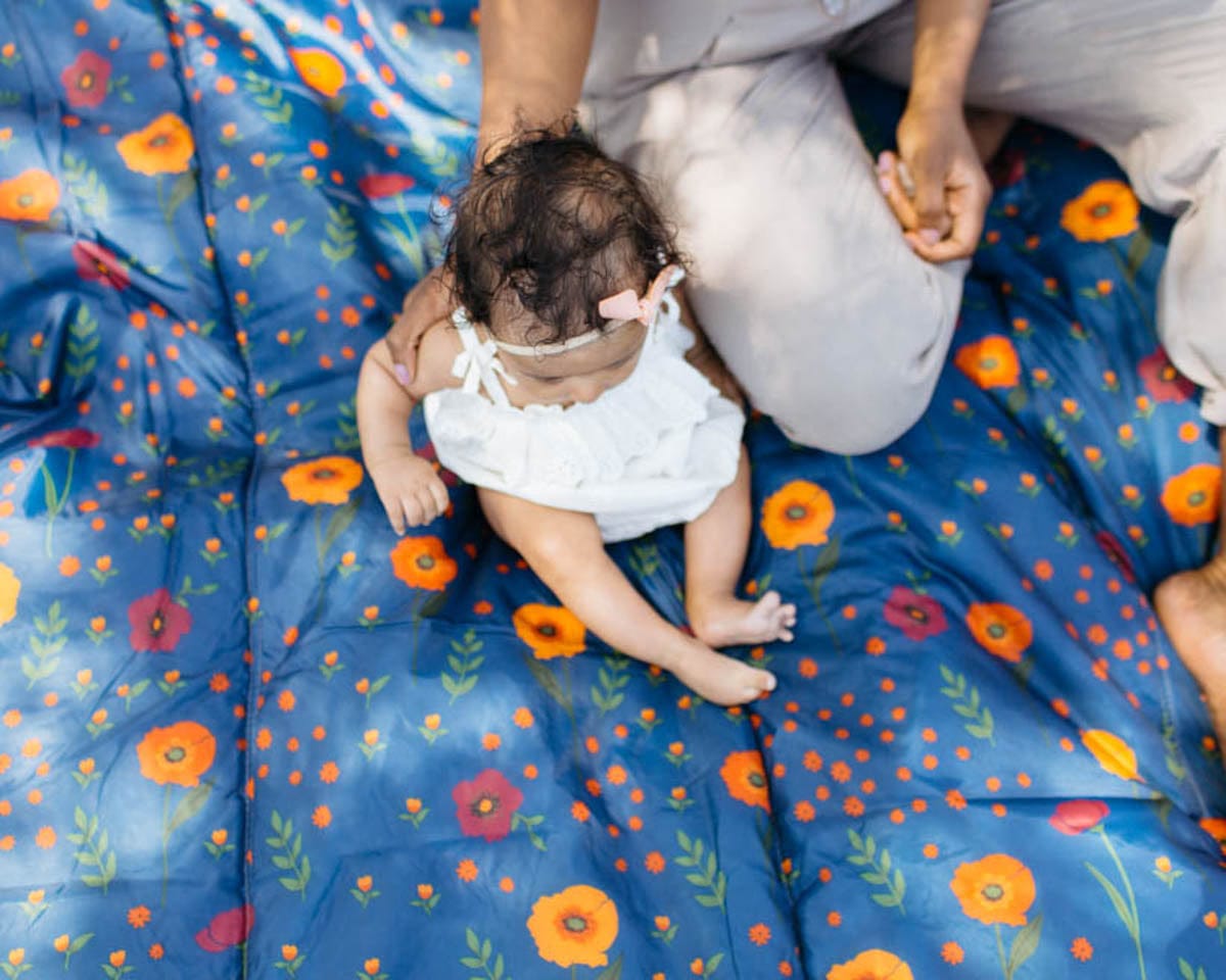 Little Unicorn Outdoor Blanket 5 x 10 - Midnight Poppy - UB2400