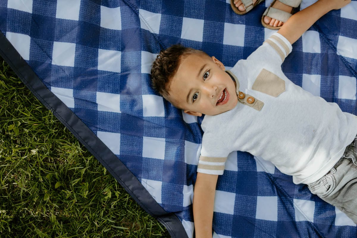 Little Unicorn Outdoor Blanket 5 x 10 - Navy Plaid - UB2403