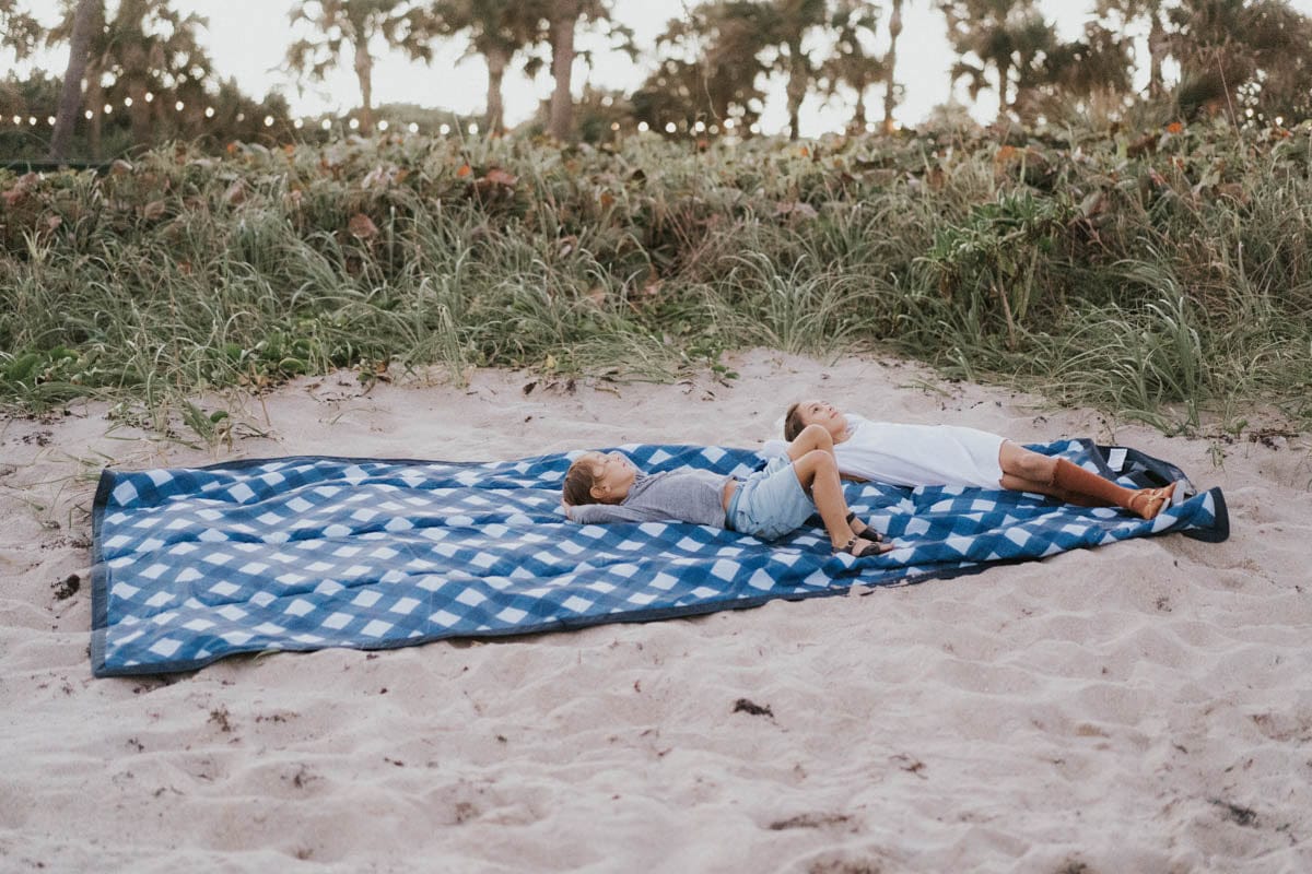 Little Unicorn Outdoor Blanket 5 x 10 - Navy Plaid - UB2403