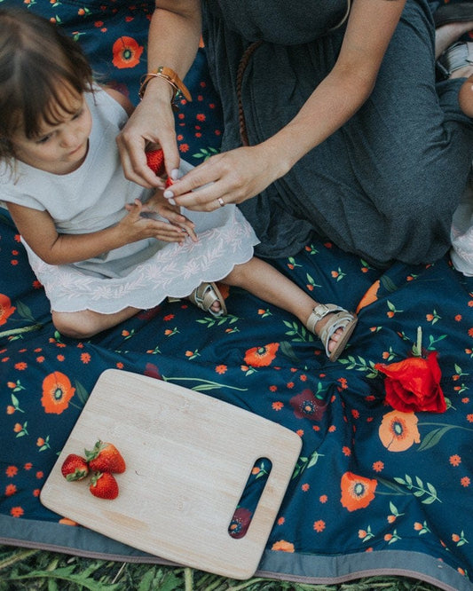 Little Unicorn Outdoor Blanket, 5' x 5' - Midnight Poppy - UB0805