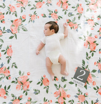 Little Unicorn Photo Blanket - Watercolor Roses