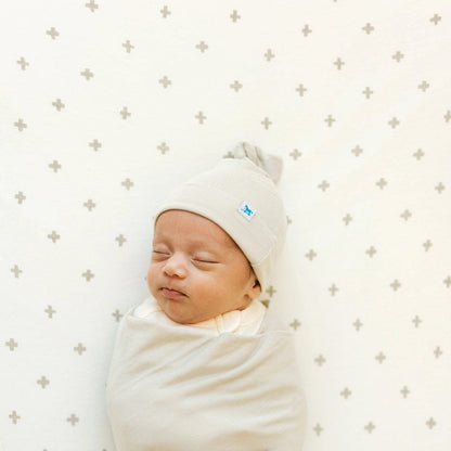 Little Unicorn Stretch Knit Crib Sheet - Grey Cross - UN1207
