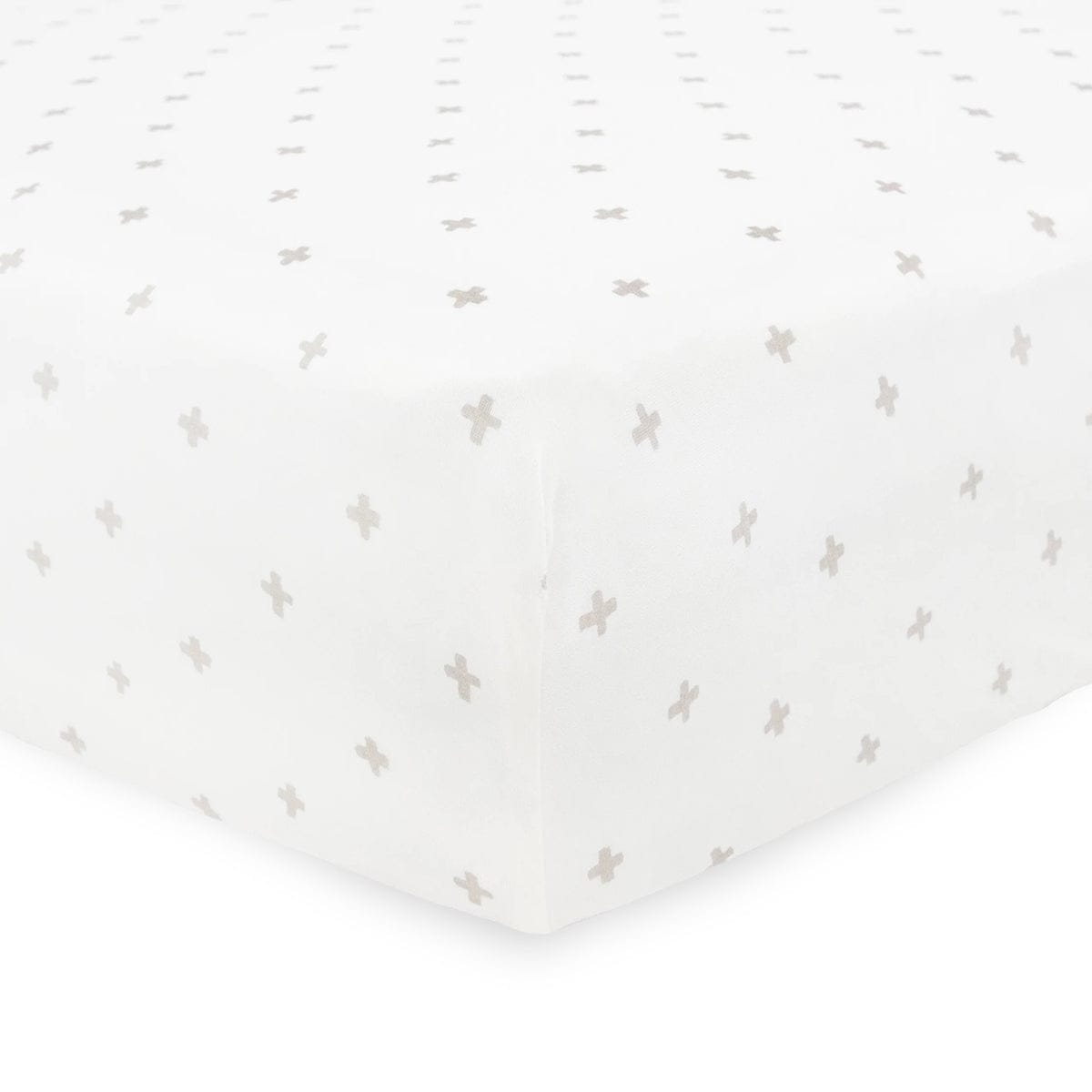 Little Unicorn Stretch Knit Crib Sheet - Grey Cross - UN1207