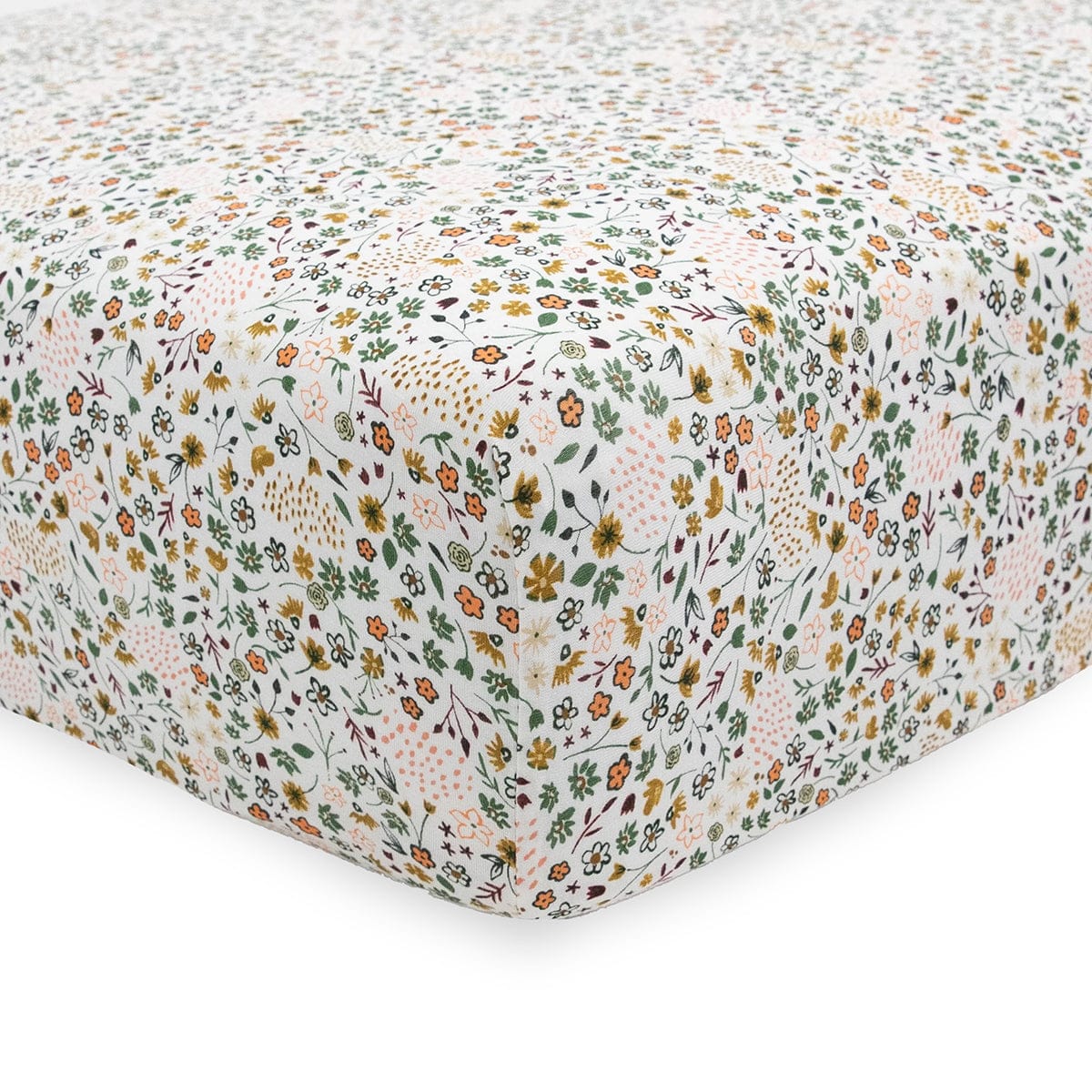Little Unicorn Stretch Knit Crib Sheet - Pressed Petals - UN1204