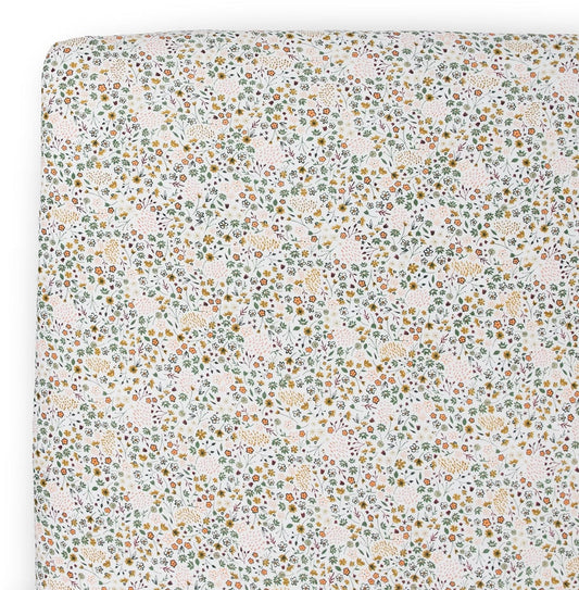 Little Unicorn Stretch Knit Crib Sheet - Pressed Petals - UN1204