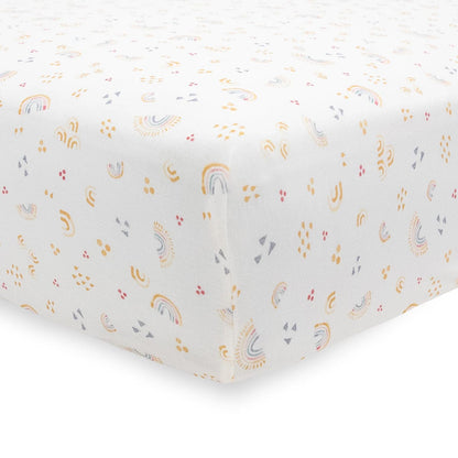 Little Unicorn Stretch Knit Crib Sheet - Rainbows - UN1205