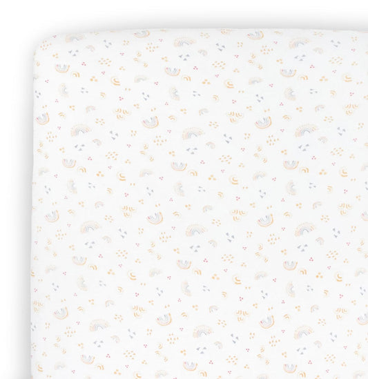 Little Unicorn Stretch Knit Crib Sheet - Rainbows