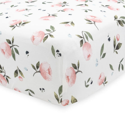 Little Unicorn Stretch Knit Crib Sheet - Watercolor Rose - UN1203