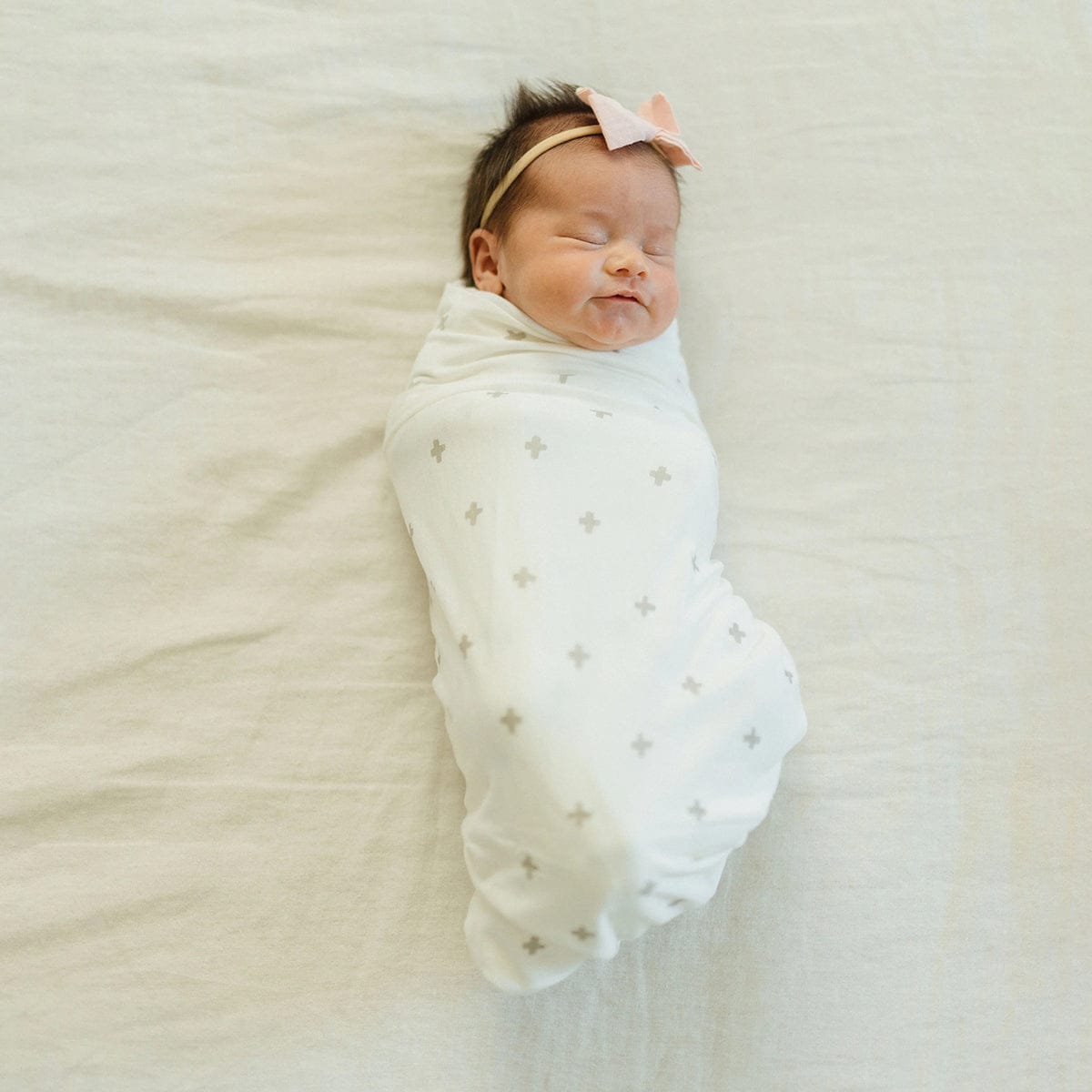 Little Unicorn Stretch Knit Swaddle Blanket - Grey Cross - UB3407