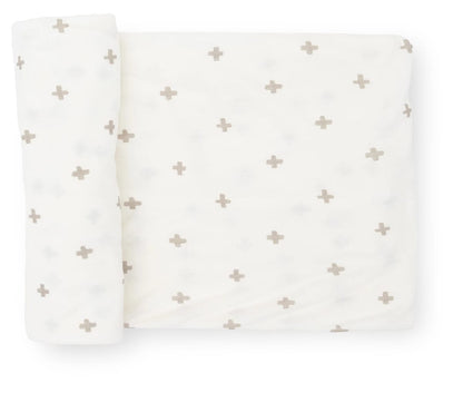 Little Unicorn Stretch Knit Swaddle Blanket - Grey Cross - UB3407