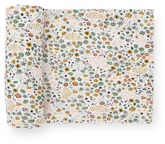 Little Unicorn Stretch Knit Swaddle Blanket - Pressed Petals - UB3404