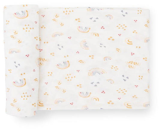 Little Unicorn Stretch Knit Swaddle Blanket - Rainbows