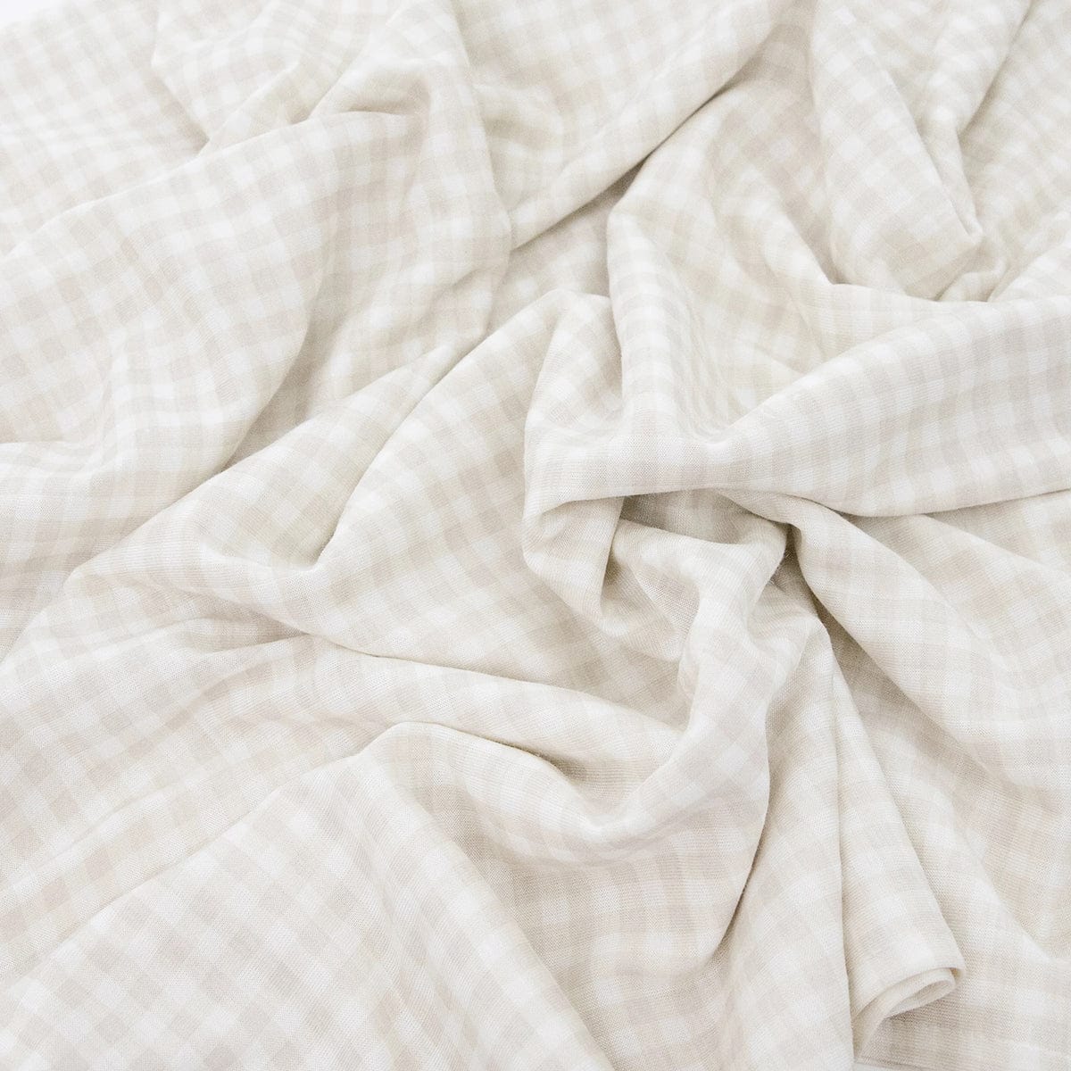 Little Unicorn Stretch Knit Swaddle Blanket - Tan Gingham - UB3406