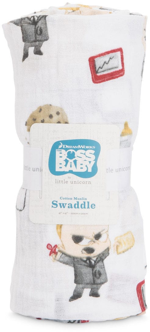Little Unicorn + The Boss Baby Cotton Cotton Muslin Swaddle - Cookies are for Closers
