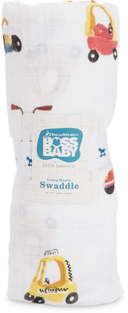 Little Unicorn + The Boss Baby Cotton Muslin Swaddle - Transportation - UB0165DW