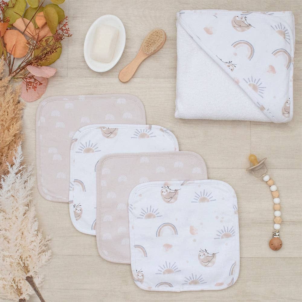 Living Textiles 5pc Bath Gift Set - Rainbow Sloth