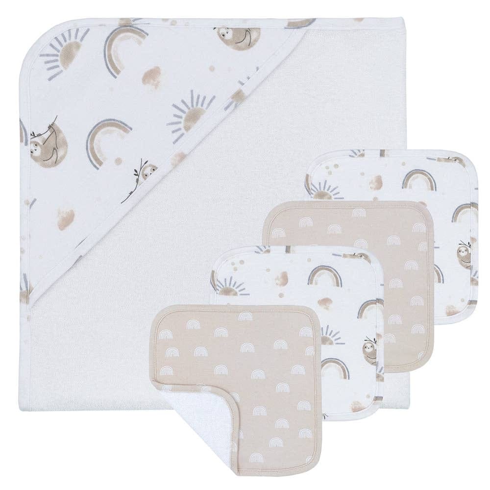 Living Textiles 5pc Bath Gift Set - Rainbow Sloth